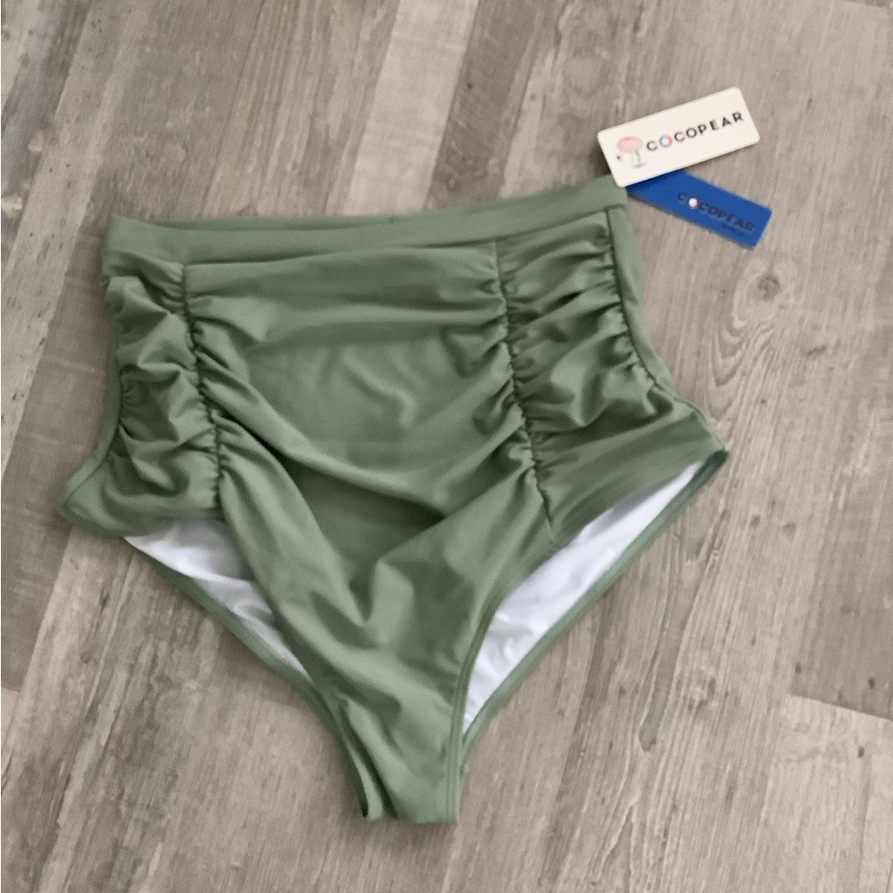 COCOPEAR Women's Ruched High Waisted Bikini Bottom